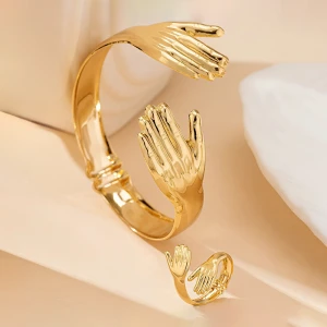 Комплект обнимающее кольцо и браслет обнимающее кольцо