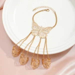 Слейв-браслет на 5 пальців з метеликом слейв-браслет