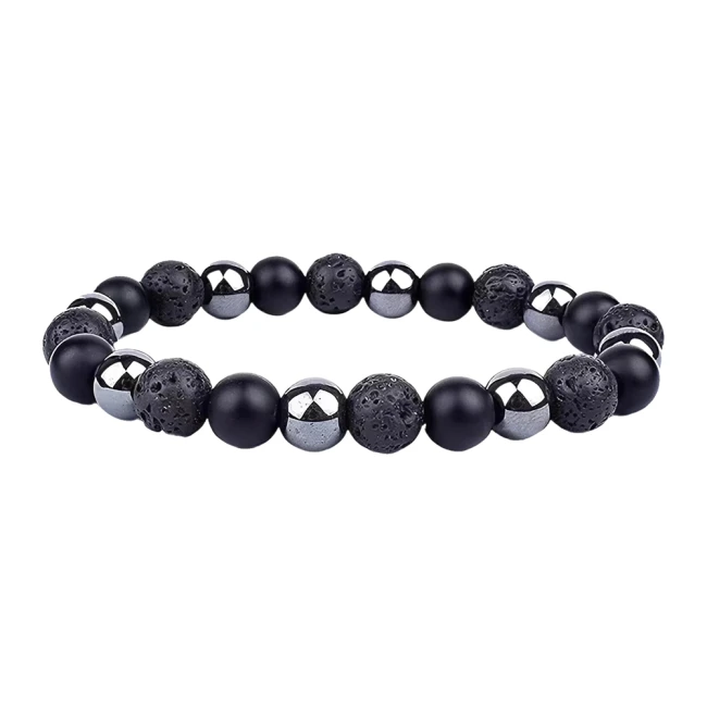 мужской браслет с бусинами