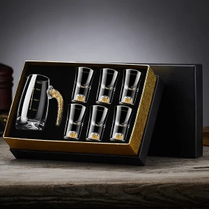 Подарочный набор рюмок и графина с позолотой подарочный набор рюмок