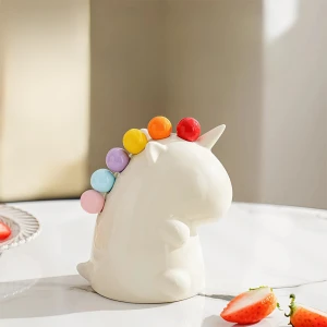 Набор шпажки-вилки и подставка в виде единорога шпажки-вилки