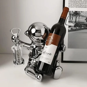Підставка для пляшки вина та штопору Космонавт підставка для пляшки