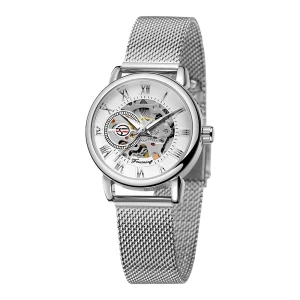 Чоловічий механічний годинник на руку з сітчастим ремінцем чоловічий механічний годинник