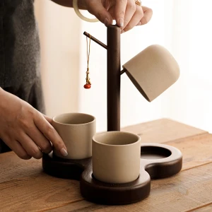 Набор чашек с деревянной подставкой набор чашек