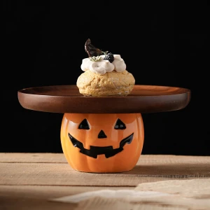 Деревянная подставка для торта и десертов Тыква подставка для торта