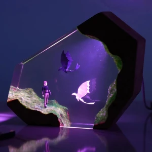 3Д светильник c героями мультфильма "Как приручить дракона" 3д светильник