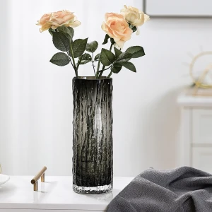 Прозора ваза для квітів з текстурою льодовика ваза для квітів