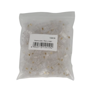 Конектор RJ12 (6P4C) для обтиску телефонного кабелю 100 шт конектор rj12