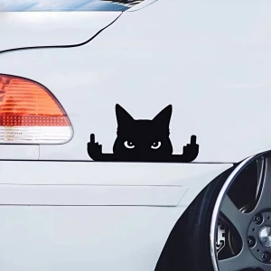 Наклейка на автомобиль черный кот наклейка на автомобиль