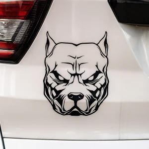 Вінілова наклейка на машину Пітбуль наклейка на машину