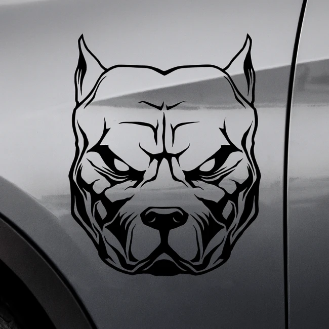 наклейка питбуль на машину