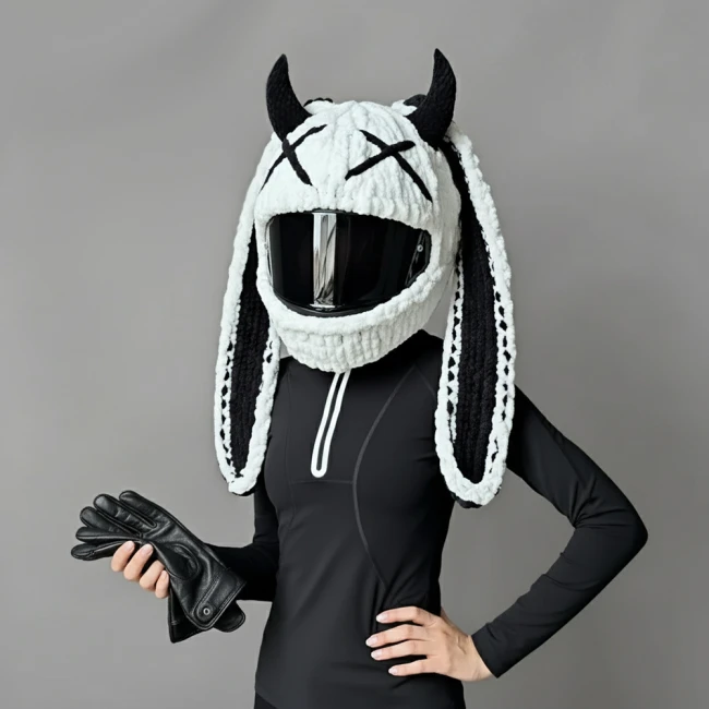 вязаный чехол на шлем