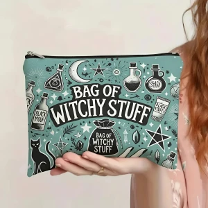 Тканевая косметичка на молнии с принтом косметичка на молнии