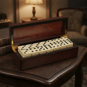 Настільна гра доміно в дерев'яній скриньці гра доміно