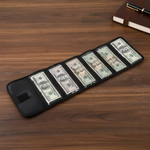 Складаний гаманець-органайзер для купрюр з 6 кишенями на блискавці складаний гаманець