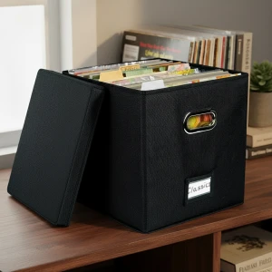 Тканевая коробка для виниловых пластинок коробка для виниловых пластинок