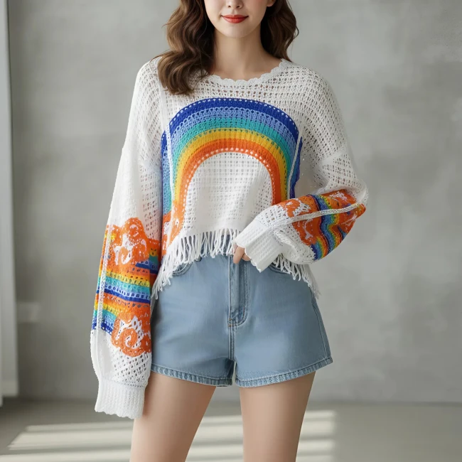 джемпер с бахромой