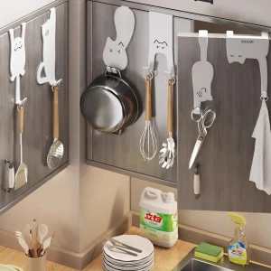 Вешалки-крючки на дверь в форме котов (6 шт) вешалки-крючки на дверь