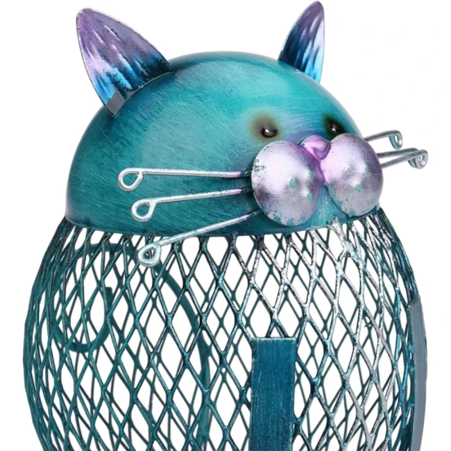 металлическая копилка кот