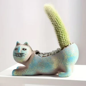 Декоративне кашпо для сукулентів і кактусів Кіт декоративне кашпо горщик з котом кашпо для сукулентів і кактусів
