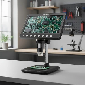 Настольный цифровой микроскоп с 7-дюймовым IPS HD дисплеем цифровой микроскоп