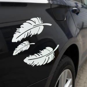Світловідбиваючі наклейки на авто у вигляді пір'я (8 шт) світловідбиваючі наклейки на авто
