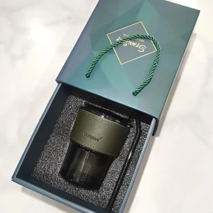 Набір скляний стакан з кришкою і трубочкою стакан з кришкою і трубочкою