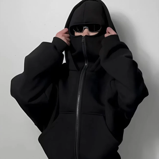 худи с балаклавой в капюшоне