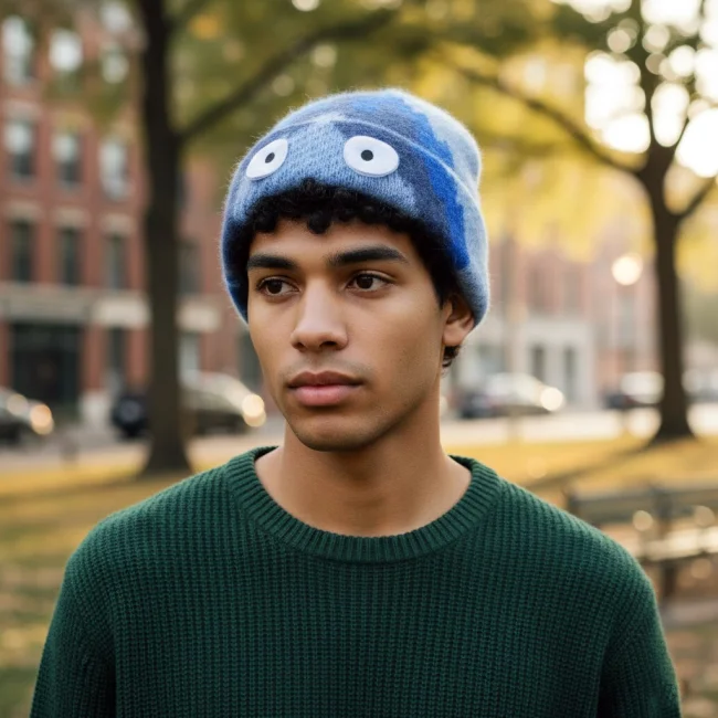 зимова шапка з очима