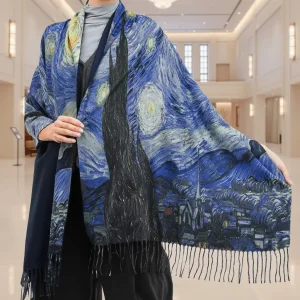 Шаль із картиною Ван Гога «Зоряна ніч» шаль з картиною