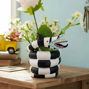 Чорно-біла ваза у вигляді змії чорно-біла ваза ваза Змія ваза у вигляді змії