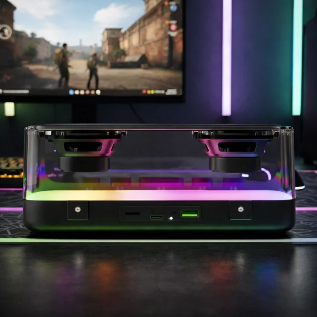 стерео колонка з Bluetooth та LED підсвічуванням