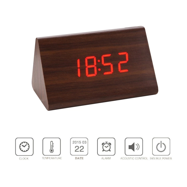 часы настольные электронные дерево