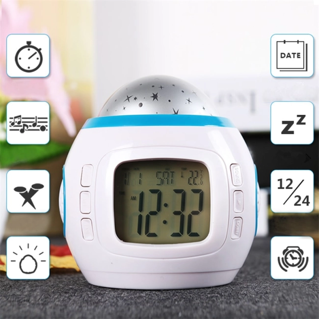 годинник музичний проектор зіркового неба