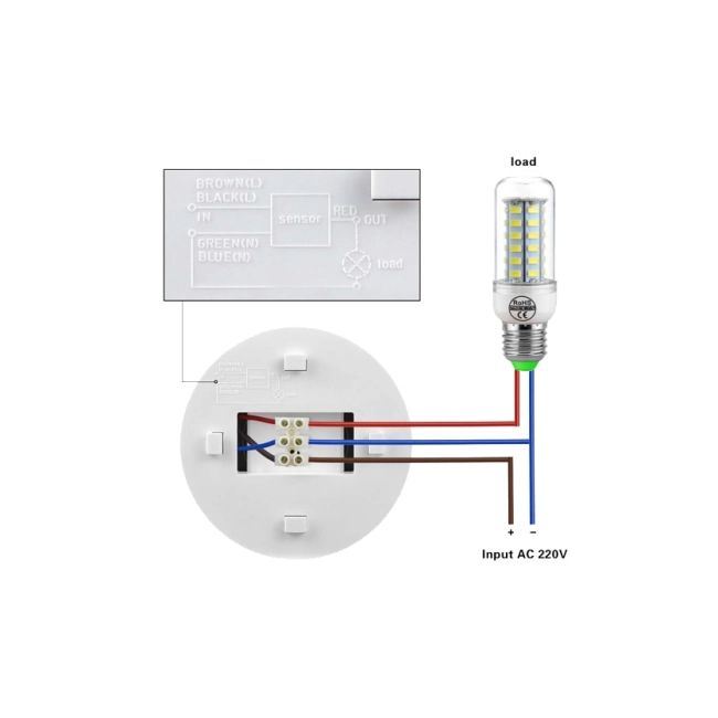 датчик движения встраиваемый в потолок 360