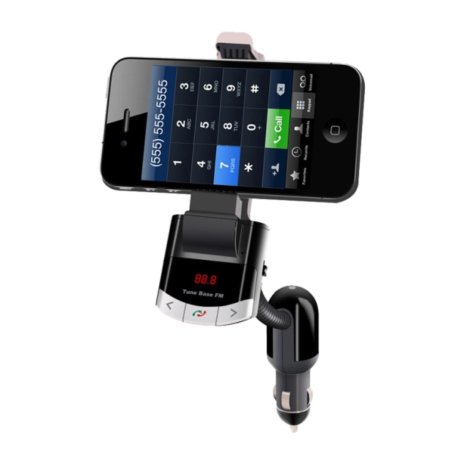 Автомобильный mp3 трансмиттер с держателем телефона