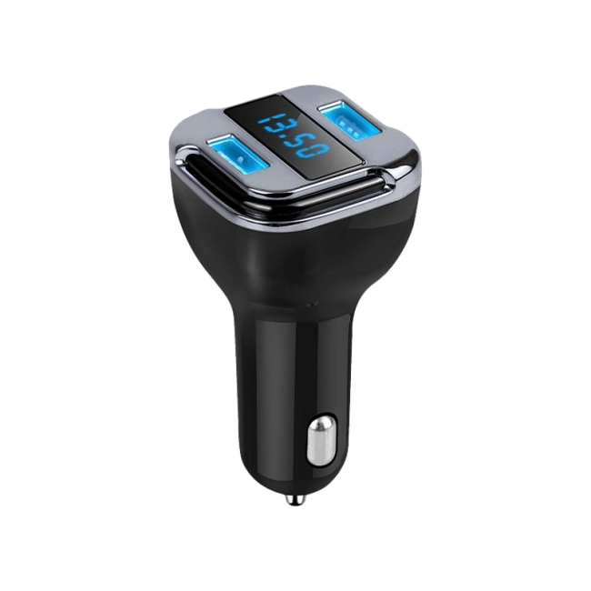 зарядка в прикуриватель 2 usb с подсветкой и вольтметром