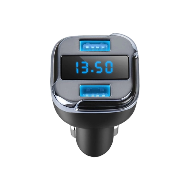 автомобильный адаптер питания usb с подсветкой и вольтметром