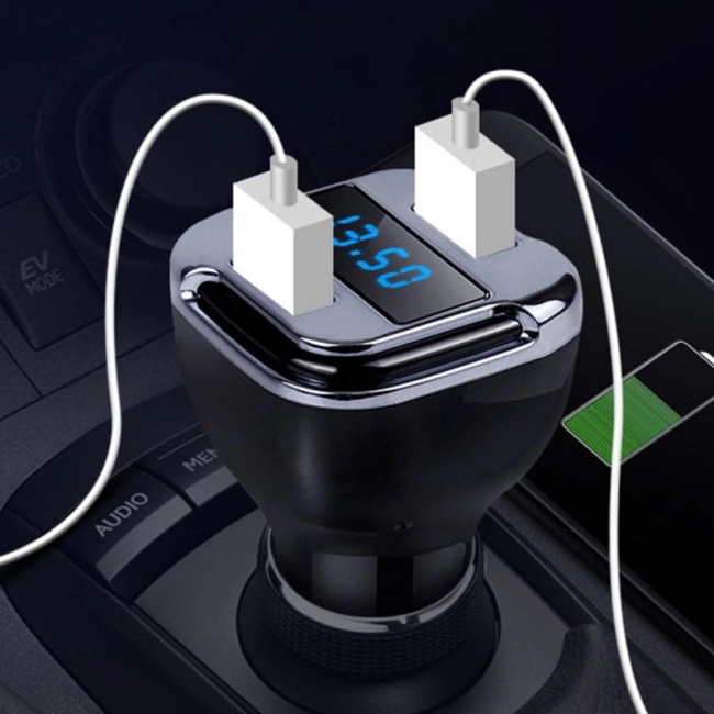 зарядка для телефона автомобильная с подсветкой и вольтметром