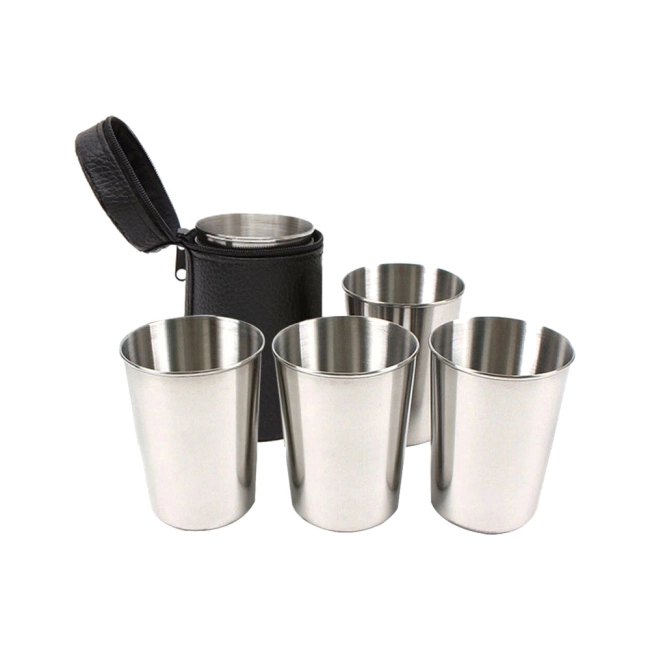 набор из 4 металлических рюмок