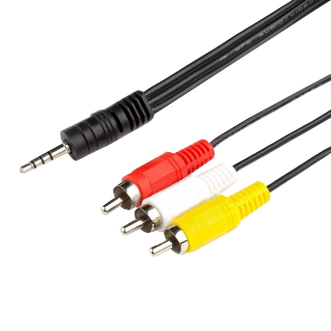 аудио видео кабель 3 rca jack 3.5 мм