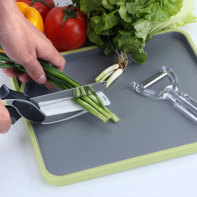 умный нож-разделочная доска 2в1 clever cutter