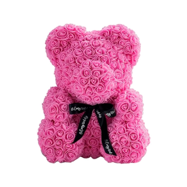 подарочный медведь из роз