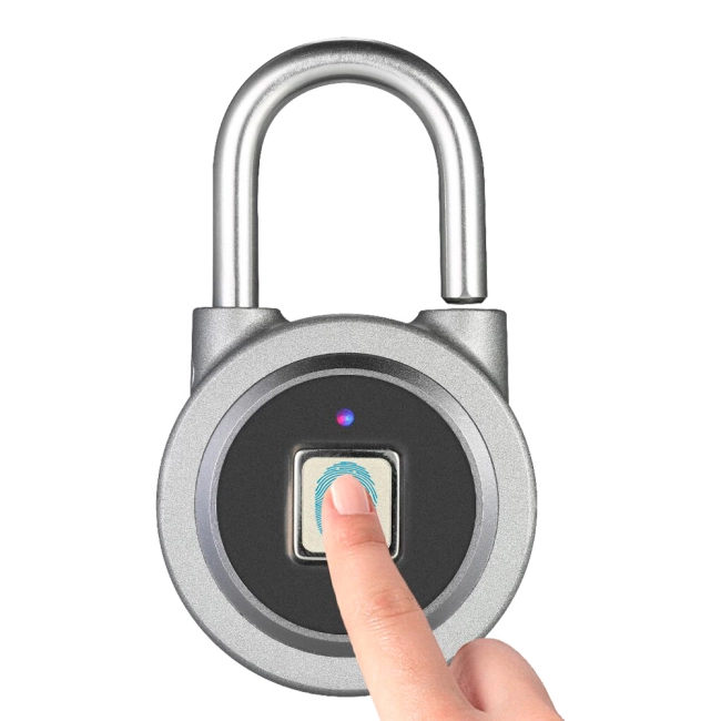 навісний замок зі сканером відбитка пальця
