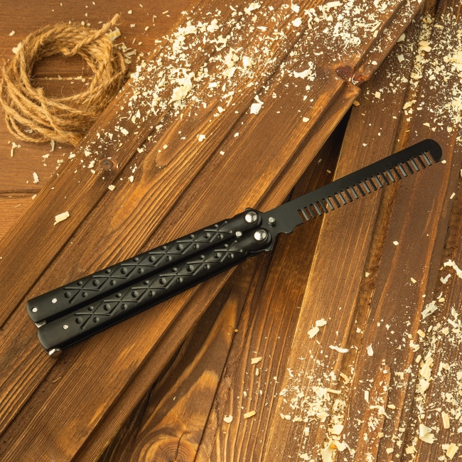 расческа нож бабочка металлическая