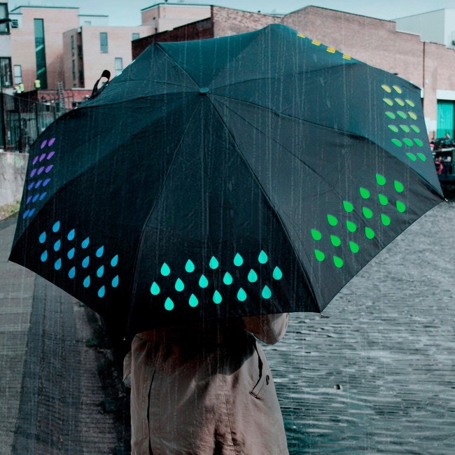 парасолька міняє колір під дощем