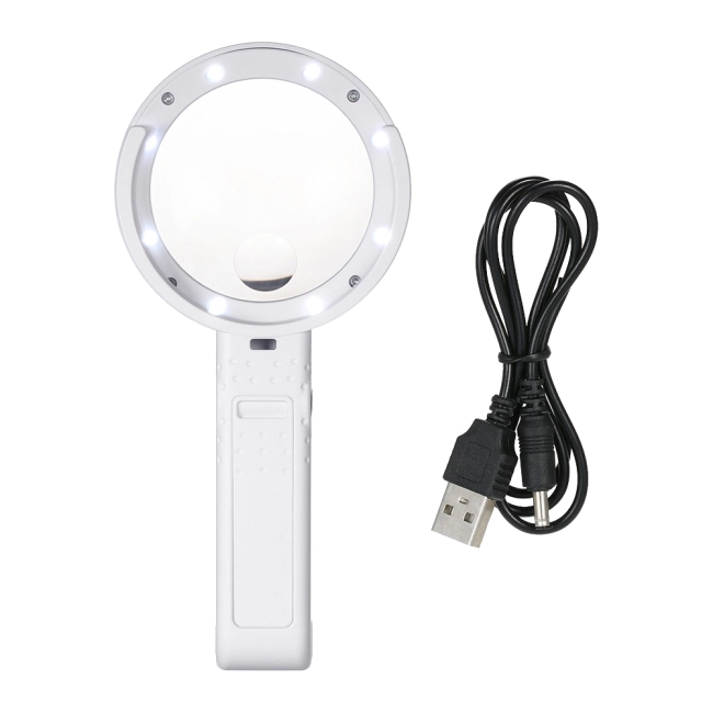 лупа настольная складная с подсветкой