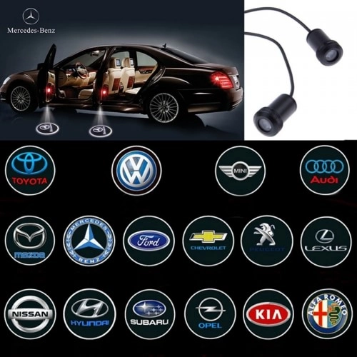 подсветка в дверь с логотипом