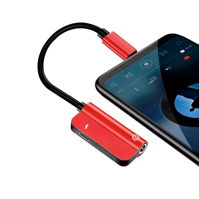 type-c перехідник для навушників та заряджання