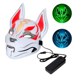Светящаяся неоновая маска лиса светящаяся в темноте маска